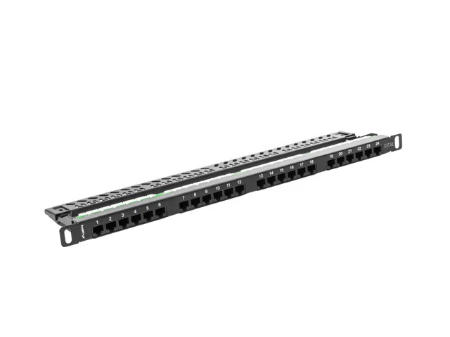 PATCH PANEL 24 PORTŮ 0,5U 19" CAT.5E UTP ČERNÝ