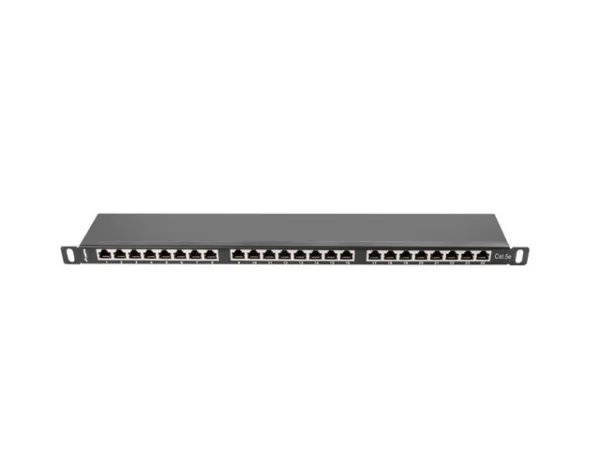 PATCH PANEL 24 PORTŮ 0,5U 19" CAT.5E FTP STÍNĚNÝ ČERNÝ