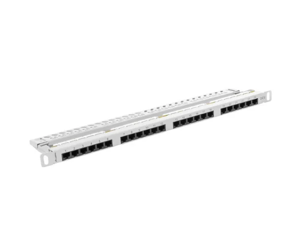 PATCH PANEL 24 PORTŮ 0,5U 19" CAT.6 UTP ŠEDÝ
