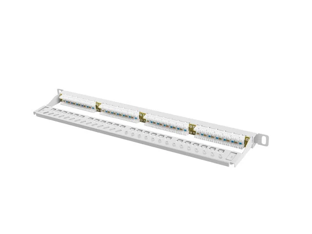 PATCH PANEL 24 PORTŮ 0,5U 19" CAT.6 UTP ŠEDÝ