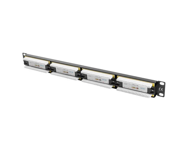 PATCH PANEL 24 PORTŮ 1U 19" CAT.5E UTP ČERNÝ