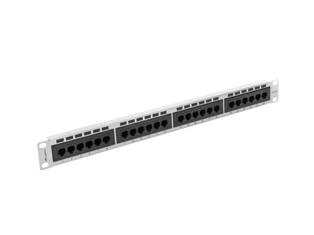 PATCH PANEL 24 PORTŮ 1U 19" CAT.5E UTP ŠEDÝ