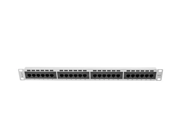 PATCH PANEL 24 PORTŮ 1U 19" CAT.6 UTP ŠEDÝ
