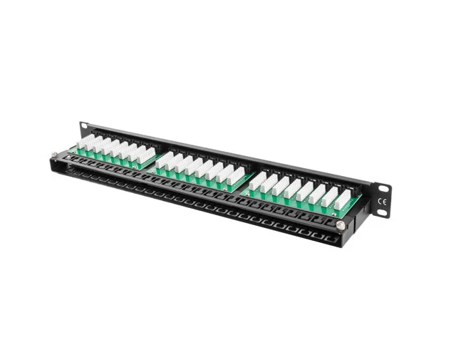 PATCH PANEL 48 PORTŮ 1U 19" CAT.5E UTP ČERNÝ