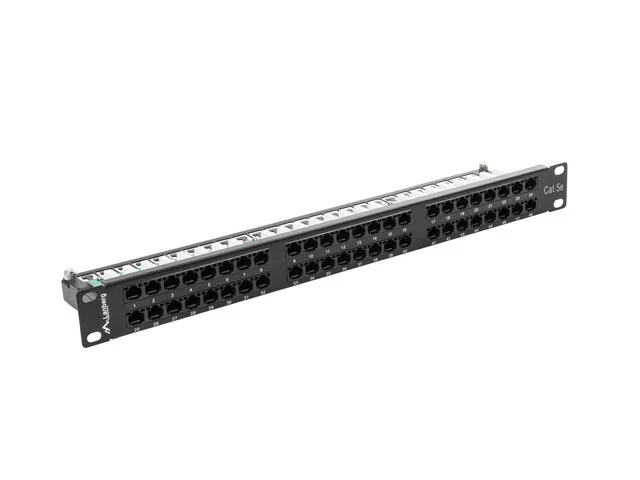 PATCH PANEL 48 PORTŮ 1U 19" CAT.5E UTP ČERNÝ