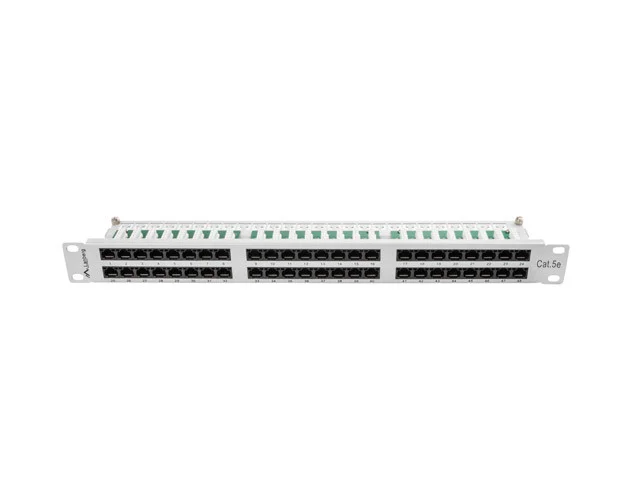 PATCH PANEL 48 PORTŮ 1U 19" CAT.5E UTP ŠEDÝ