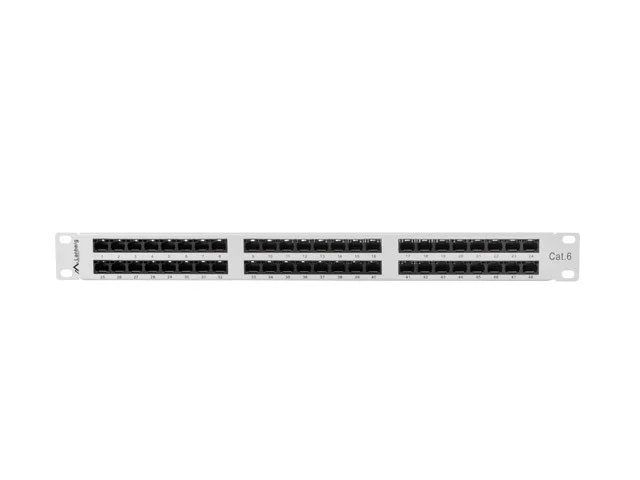 PATCH PANEL 48 PORTŮ 1U 19" CAT.6 UTP ŠEDÝ