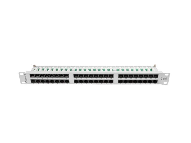 PATCH PANEL 48 PORTŮ 1U 19" CAT.6 UTP ŠEDÝ