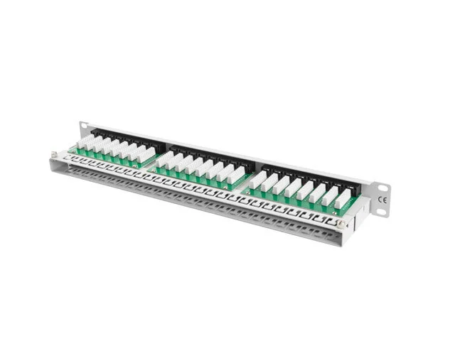 PATCH PANEL 48 PORTŮ 1U 19" CAT.6 UTP ŠEDÝ