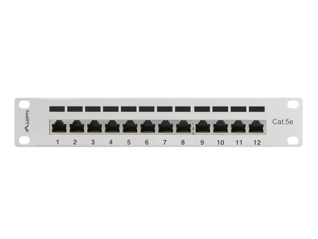 PATCH PANEL 12PORT 1U 10" CAT.5E FTP STÍNĚNÝ ŠEDÝ