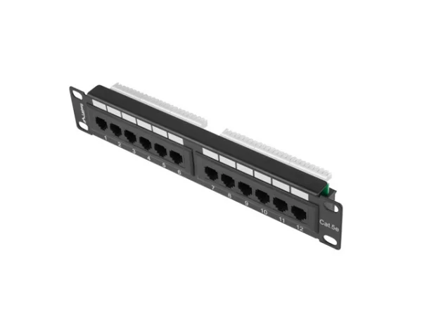 PATCH PANEL 12PORT 1U 10" CAT.5E UTP ČERNÝ
