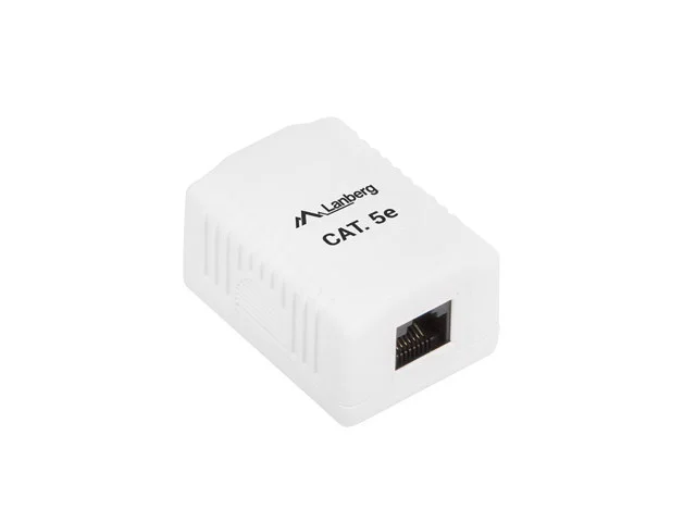 KRABICE PRO POVRCHOVOU MONTÁŽ CAT.5E UTP NESTÍNĚNÁ 1X RJ45 BÍLÁ