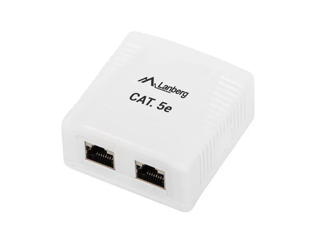 KRABICE PRO POVRCHOVOU MONTÁŽ CAT.5E FTP STÍNĚNÁ 2X RJ45 BÍLÁ