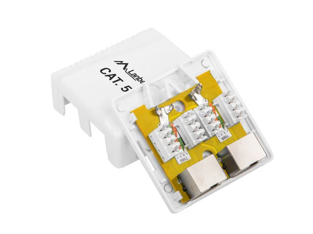 KRABICE PRO POVRCHOVOU MONTÁŽ CAT.5E FTP STÍNĚNÁ 2X RJ45 BÍLÁ