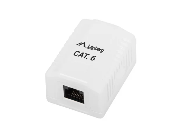 KRABICE PRO POVRCHOVOU MONTÁŽ CAT.6 UTP NESTÍNĚNÁ 1X RJ45 BÍLÁ