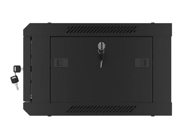 RACKOVÁ SKŘÍŇ 19" NÁSTĚNNÁ 4U/600X450 (FLAT PACK) S PROSKLENÝMI DVEŘMI ČERNÁ  V2