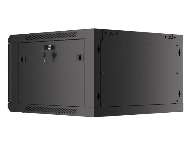 19" RACKOVÁ SKŘÍŇ PRO MONTÁŽ NA STĚNU 6U/600X600 (FLAT PACK) ČERNÁ  V2