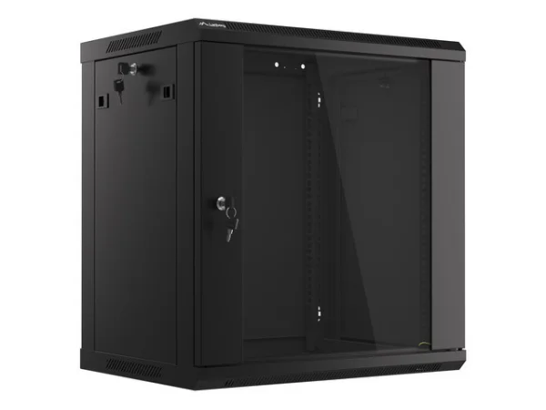 19" RACKOVÁ SKŘÍŇ PRO MONTÁŽ NA STĚNU 12U/600X450 (FLAT PACK) ČERNÁ  V2