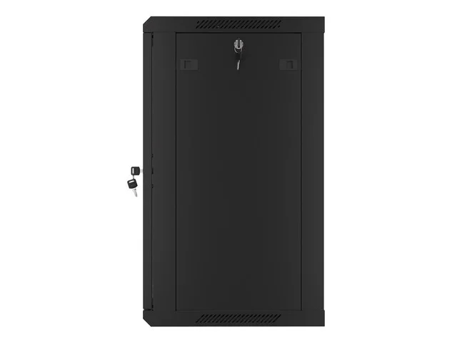19" RACKOVÁ SKŘÍŇ PRO MONTÁŽ NA STĚNU 15U/600X450 (FLAT PACK) S PROSKLENÝMI DVEŘMI ČERNÁ  V2