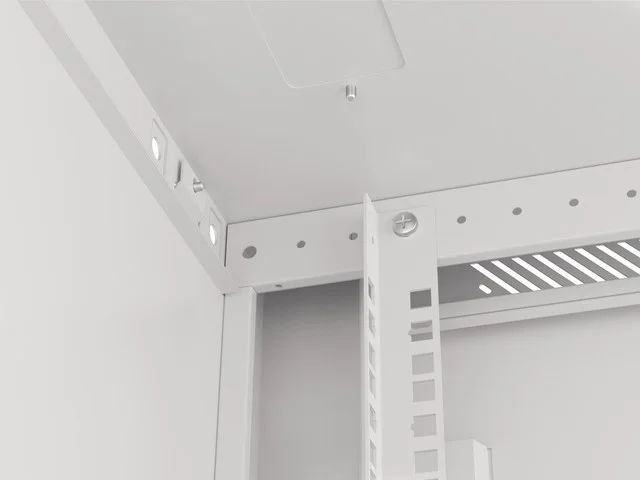 19" RACKOVÁ SKŘÍŇ PRO MONTÁŽ NA STĚNU 15U/600X600 (FLAT PACK) S PROSKLENÝMI DVEŘMI ŠEDÁ  V2