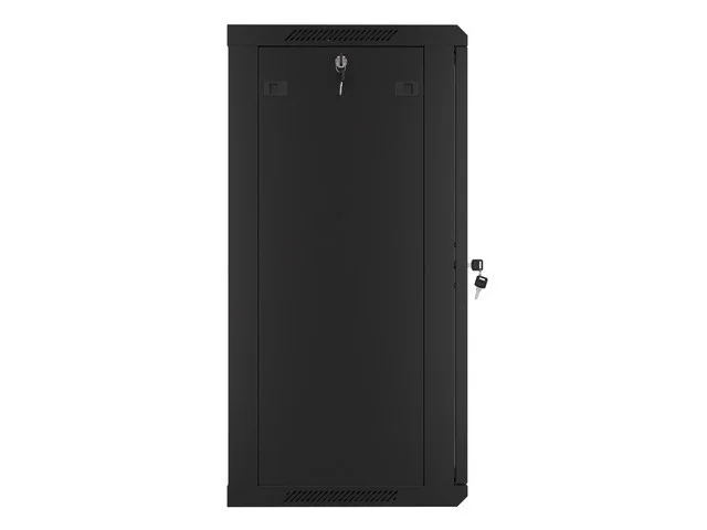 19" RACKOVÁ SKŘÍŇ PRO MONTÁŽ NA STĚNU 18U/600X450 (FLAT PACK) S PROSKLENÝMI DVEŘMI ČERNÁ  V2