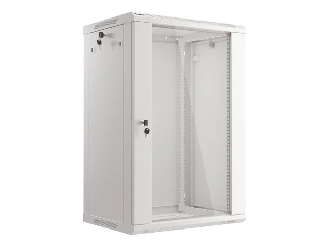 19" RACKOVÁ SKŘÍŇ PRO MONTÁŽ NA STĚNU 18U/600X450 (FLAT PACK) ŠEDÁ  V2