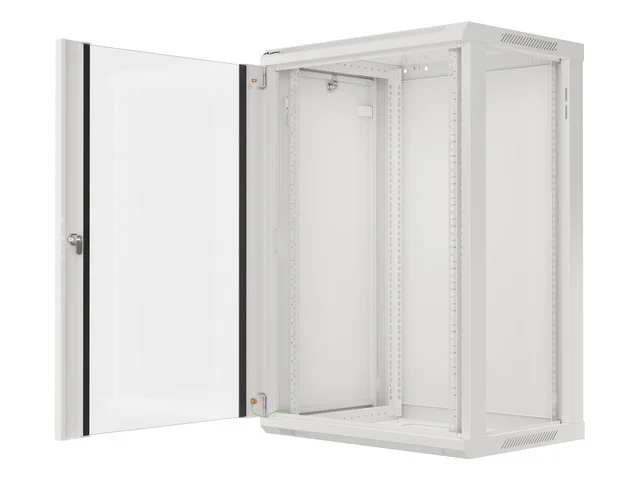 19" RACKOVÁ SKŘÍŇ PRO MONTÁŽ NA STĚNU 18U/600X450 (FLAT PACK) ŠEDÁ  V2