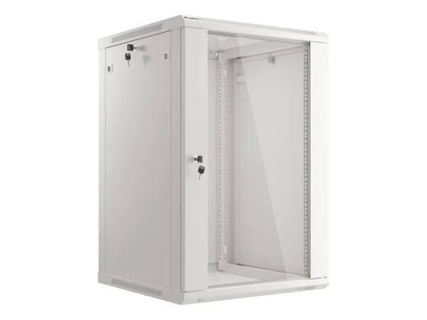 19" RACKOVÁ SKŘÍŇ PRO MONTÁŽ NA STĚNU 18U/600X600 (FLAT PACK) ŠEDÁ  V2