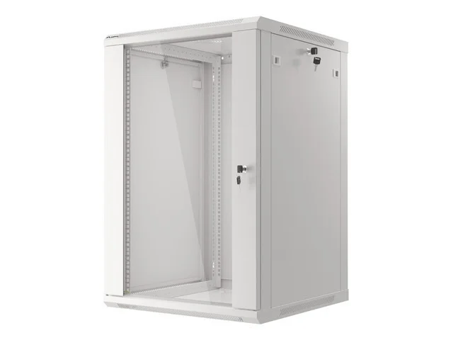 19" RACKOVÁ SKŘÍŇ PRO MONTÁŽ NA STĚNU 18U/600X600 (FLAT PACK) ŠEDÁ  V2