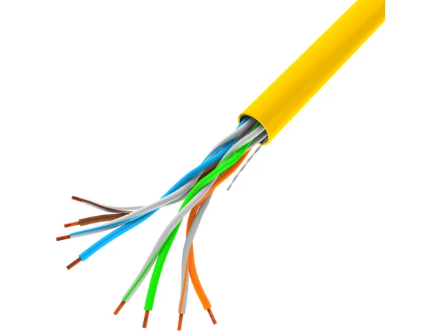 LAN KABEL CAT.5E UTP 305M PEVNÝ CU ŽLUTÝ