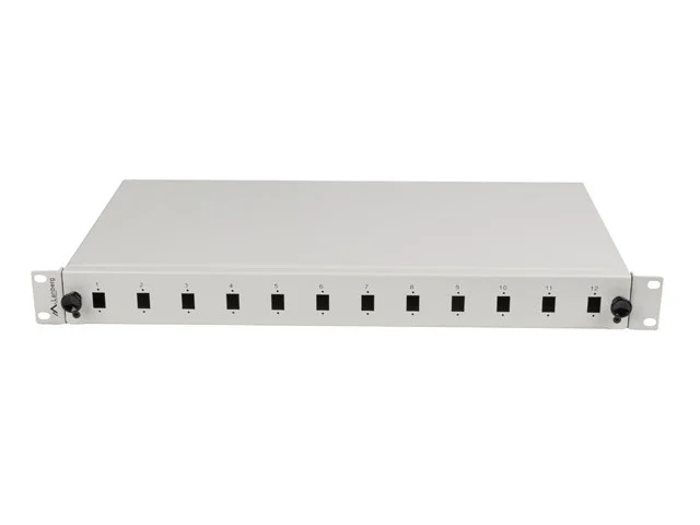19" 1U OPTICKÝ PATCH PANEL  12XSC SIMPLEX / 12XLC DUPLEX ŠEDÝ + PŘÍSLUŠENSTVÍ