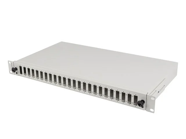 19" 1U OPTICKÝ PATCH PANEL  24XSC DUPLEX / 24XLC QUAD ŠEDÝ + PŘÍSLUŠENSTVÍ