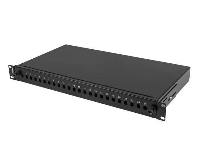 19" RACKOVÝ 1U OPTICKÝ PATCH PANEL  24XST / 24XFC ČERNÝ + PŘÍSLUŠENSTVÍ