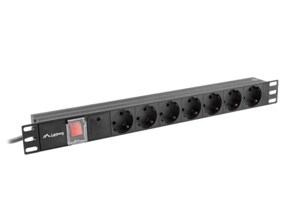 NAPÁJECÍ DISTRIBUČNÍ JEDNOTKA (PDU) 19"  1U 10A 2M 7X SCHUKO ZÁSUVEK ČERNÁ C14