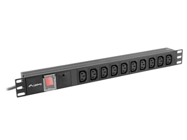 19"  1U 10A 2M 10X ZÁSUVEK IEC C13 ČERNÁ C14