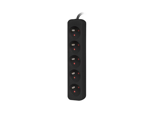 NAPÁJECÍ LIŠTA  3M 5X FRANCOUZSKÉ ZÁSUVKY KVALITNÍ MĚDĚNÝ KABEL ČERNÝ