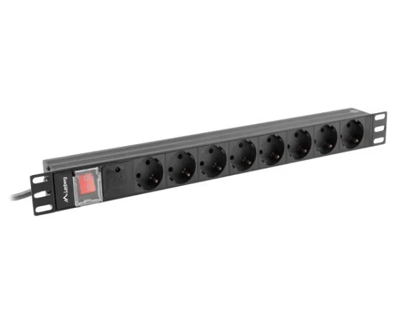 NAPÁJECÍ DISTRIBUČNÍ JEDNOTKA (PDU) 19"  1U 16A 2M 8X SCHUKO ZÁSUVKY ČERNÁ