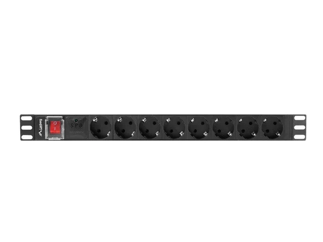 NAPÁJECÍ DISTRIBUČNÍ JEDNOTKA (PDU) 19"  1U 16A 2M 8X SCHUKO ZÁSUVKY ČERNÁ