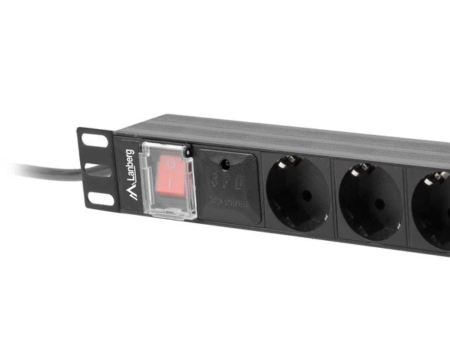 NAPÁJECÍ DISTRIBUČNÍ JEDNOTKA (PDU) 19"  1U 16A 2M 8X SCHUKO ZÁSUVKY ČERNÁ