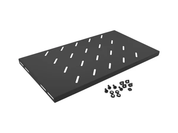 19" PEVNÁ POLICE 1U/486X270MM MAX. NOSNOST DO 120 KG ČERNÁ