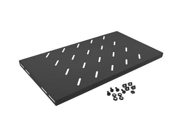 19" PEVNÁ POLICE 1U/486X270MM MAX. NOSNOST DO 120 KG ČERNÁ
