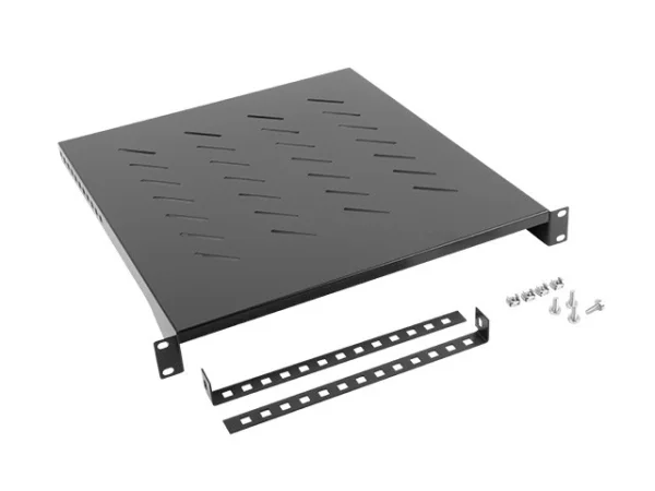 19" PEVNÁ POLICE 1U/483X500MM MAX. NOSNOST DO 25 KG ČERNÁ