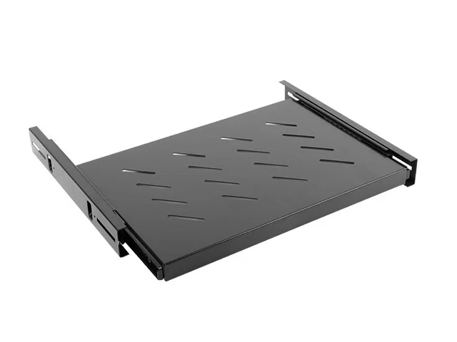 19" POSUVNÁ POLICE 1U/465X347MM MAX. NOSNOST DO 60 KG ČERNÁ