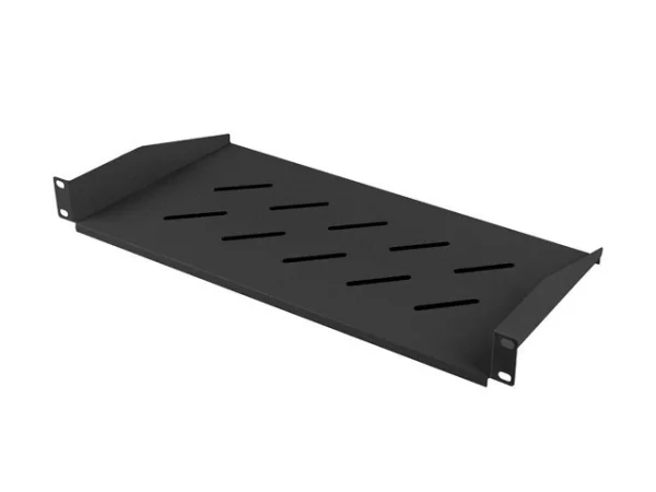 19" PEVNÁ POLICE 1U/483X220MM MAX. NOSNOST DO 25 KG ČERNÁ