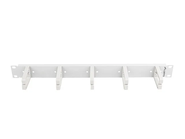 19" PANEL PRO SPRÁVU KABELŮ S 5 PLASTOVÝMI DRŽÁKY 1U TYP B ŠEDÝ