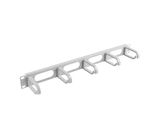 19" PANEL PRO SPRÁVU KABELŮ 5 KROUŽKŮ - TYP B 1U ŠEDÝ