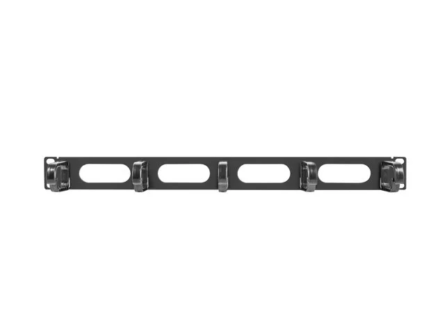 19" PANEL PRO SPRÁVU KABELŮ 5 KROUŽKŮ - TYP B 1U ČERNÝ
