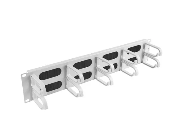 19" PANEL S KARTÁČEM PRO SPRÁVU KABELŮ 10 KROUŽKŮ TYP B 2U ŠEDÝ