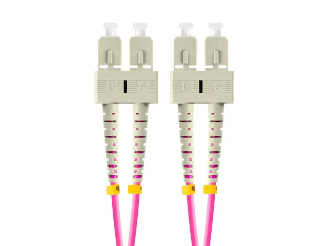 OPTICKÉ VLÁKNO PATCHCORD MM SC/UPC-SC/UPC DUPLEX 5M LSZH OM4 50/125 3.0MM FIALOVÁ