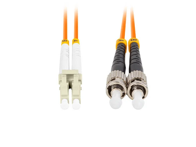 OPTICKÉ VLÁKNO PATCHCORD MM ST/UPC-LC/UPC DUPLEX 1M LSZH OM2 50/125 3.0MM ORANŽOVÁ